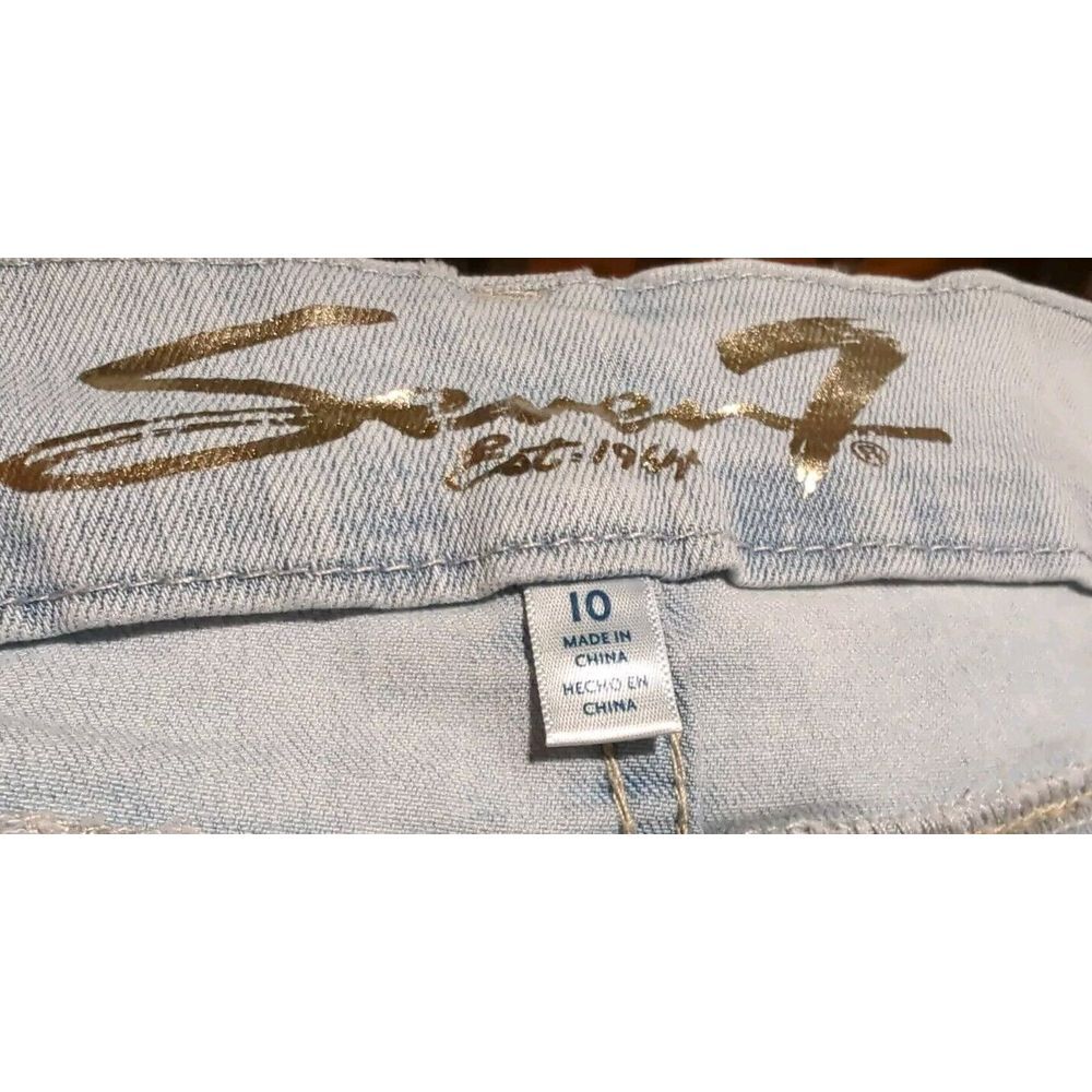 Seven7 Women's Light Blue Denim Distressed Slim Straight‎ Jeans  Size 10 - Picture 11 of 11